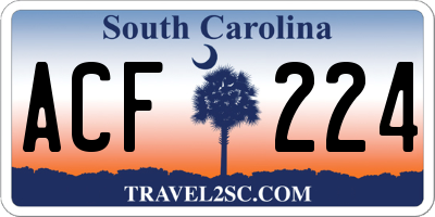 SC license plate ACF224