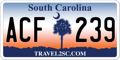 SC license plate ACF239