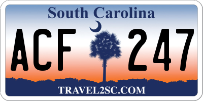 SC license plate ACF247