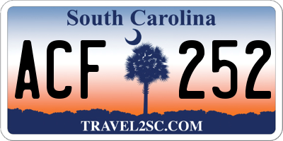SC license plate ACF252