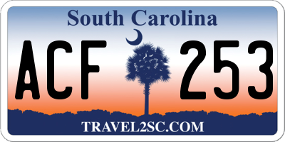 SC license plate ACF253