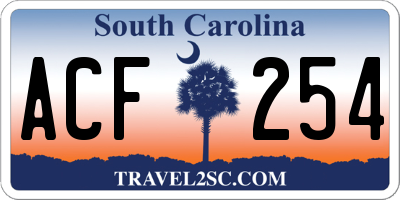 SC license plate ACF254