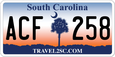 SC license plate ACF258