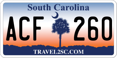 SC license plate ACF260