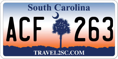 SC license plate ACF263
