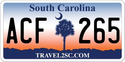 SC license plate ACF265