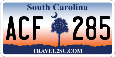 SC license plate ACF285