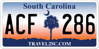 SC license plate ACF286