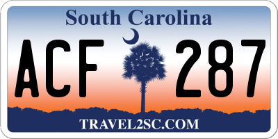 SC license plate ACF287