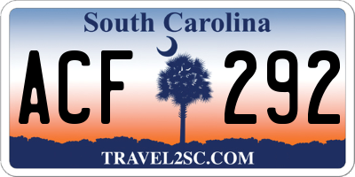 SC license plate ACF292