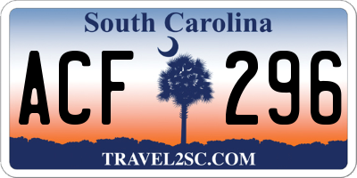 SC license plate ACF296
