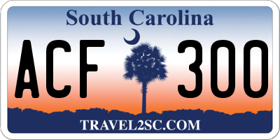 SC license plate ACF300