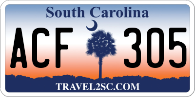 SC license plate ACF305