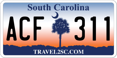 SC license plate ACF311