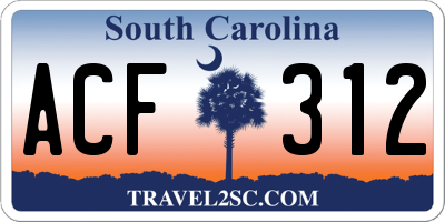 SC license plate ACF312