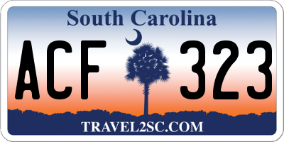 SC license plate ACF323