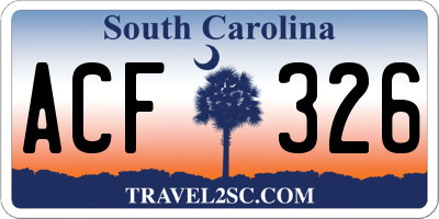 SC license plate ACF326