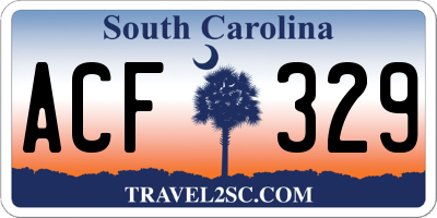 SC license plate ACF329