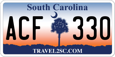 SC license plate ACF330