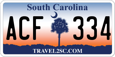 SC license plate ACF334