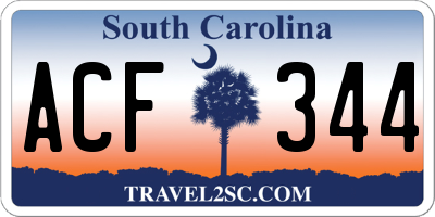 SC license plate ACF344