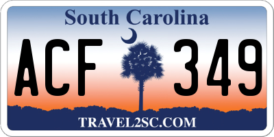 SC license plate ACF349