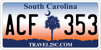 SC license plate ACF353