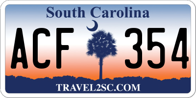 SC license plate ACF354