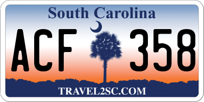 SC license plate ACF358