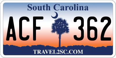 SC license plate ACF362