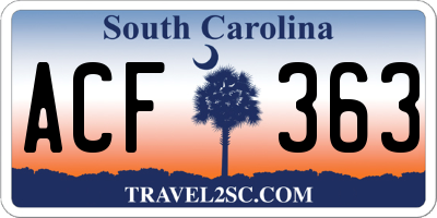 SC license plate ACF363