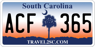 SC license plate ACF365