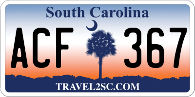 SC license plate ACF367