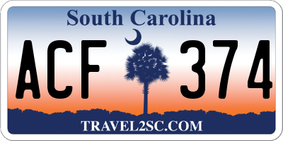 SC license plate ACF374
