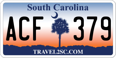 SC license plate ACF379