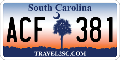 SC license plate ACF381