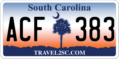 SC license plate ACF383