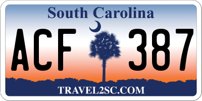 SC license plate ACF387