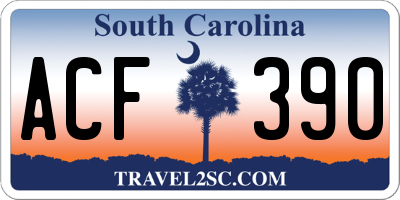 SC license plate ACF390