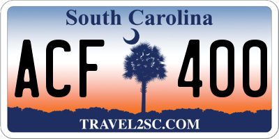 SC license plate ACF400