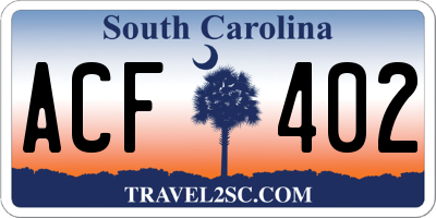 SC license plate ACF402