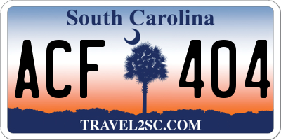 SC license plate ACF404