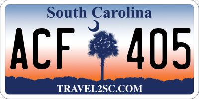 SC license plate ACF405