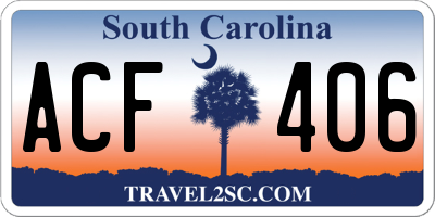 SC license plate ACF406