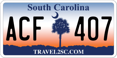 SC license plate ACF407