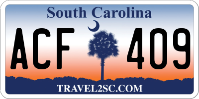SC license plate ACF409
