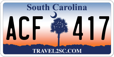 SC license plate ACF417