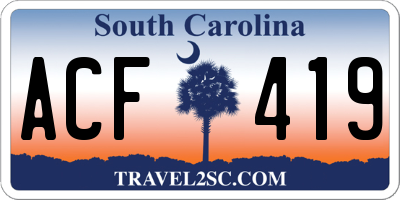 SC license plate ACF419