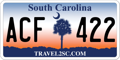 SC license plate ACF422