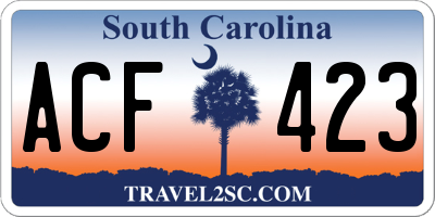 SC license plate ACF423